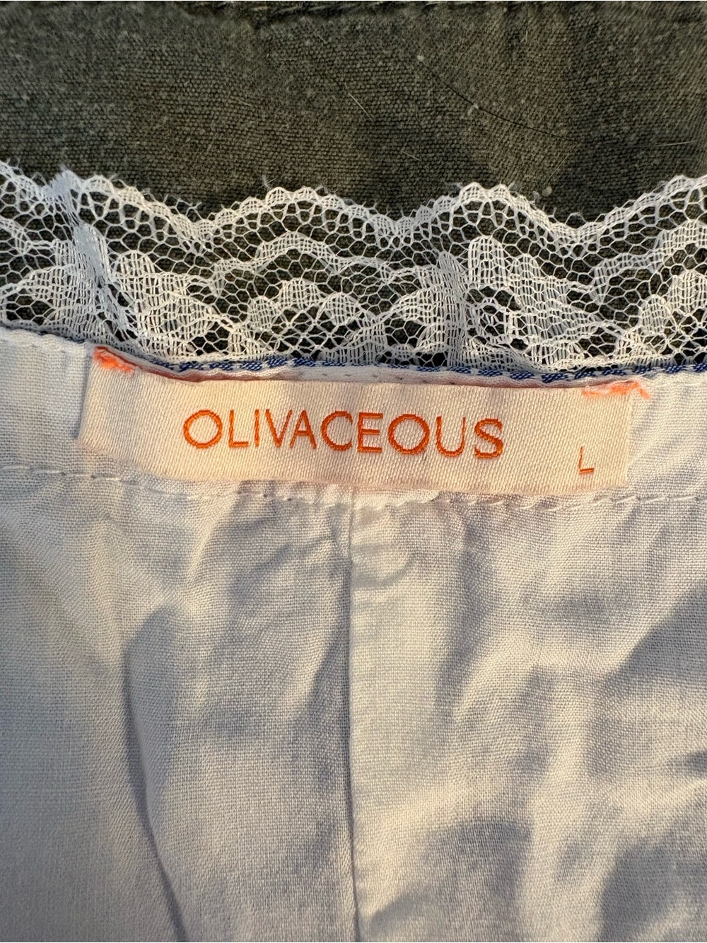 Olivaceous White Lace-Trim Sleeveless Blouse - Picture 3 of 4